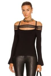 JONATHAN SIMKHAI Sarah Rib Top in Black  FWRD at Forward