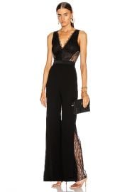 JONATHAN SIMKHAI Sateen Lingerie Lace Jumpsuit in Black   FWRD at Forward