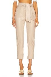 JONATHAN SIMKHAI Vegan Leather Tessa Tie Waist Pant in Egret   FWRD at Forward