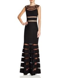 JS Collections Beaded Mesh Panel Gown at Bloomingdales