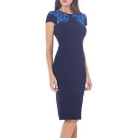 JS Collections Embroidered Jersey Sheath at eBay