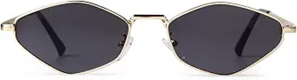 JUDOO Trendy Metal Hexagon Sunglasses for Women Men Gold Vintage Narrow Irregular Shades Small Retro Hexagonal Sun Glasses at Amazon