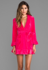 JUICY COUTURE Velour Robe in Hot Cyclamen at Revolve