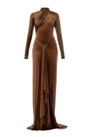 JUNE CHOCOLATE BROWN FITTED MAXI DRESS CULT MIA Deme By Gabriella at Cultmia