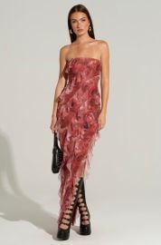 JUST A DREAM FLORAL MESH MAXI DRESS AKIRA at Akira