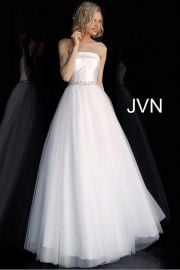 JVN66687 Strapless Embellished Belt Prom Ballgown by Jovani at Jovani