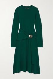 JW ANDERSON Buckled merino wool midi dress NET-A-PORTER at Net a Porter