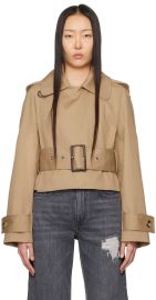 JW Anderson Cropped Cotton Trench Jacket at ssense