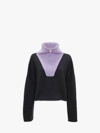 JW Anderson Cropped Funnel Neck Zip Jumper at Net a Porter