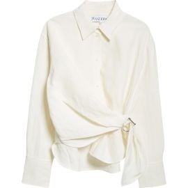 JW Anderson Draped Twisted Button-Up Shirt at Nordstrom