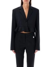 JW Anderson Ruffled trim cropped blazer at Cettire