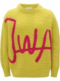 JW Anderson logo-print cable-knit Jumper - at Farfetch