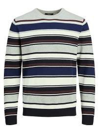 Jack & Jones Premium Stripe Knit Crewneck Sweater at The Bay