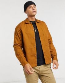 Jack  Jones Originals worker overshirt in tan at ASOS