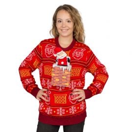 Jack in the Box Santa Claus 3D Ugly Christmas Sweater at Ugly Christmas Sweater