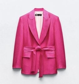 Jacket With Belt at Zara