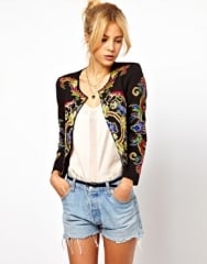 Jacket with floral embroidery at Asos