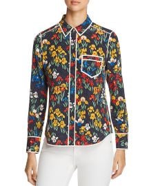 Jackie Floral Dot Silk Blouse at Bloomingdales