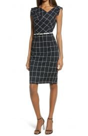 Jackie O Grid Print Sheath Dress at Nordstrom