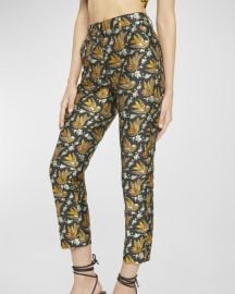 Jacquard Bird Straight Leg Pant at Neiman Marcus