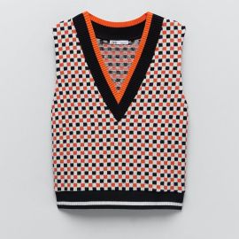 Jacquard Check Vest by Zara at Zara