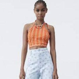  Jacquard Crop Top at Zara