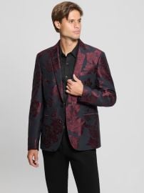 Jacquard Floral Blazer at Guess