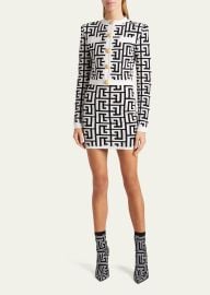 Jacquard Monogram Cropped Cardigan Sweater at Bergdorf Goodman