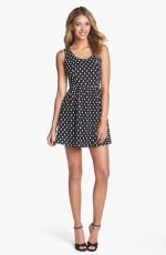 Jacquard Polka Dot Fit and Flare dress at Nordstrom