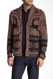 Jacquard Reindeer Wool Blend Cardigan at Nordstrom Rack