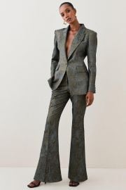 Jacquard Statement Kick Flare Pants at Karen Millen