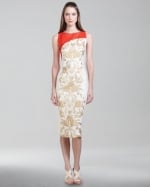 Jacquard baroque dress by Carolina Herrara at Neiman Marcus