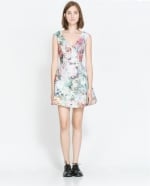 Jacquard dress with cutout back at Zara