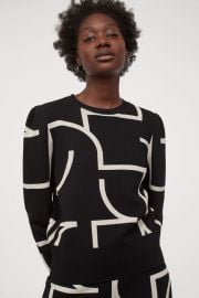 Jacquard-knit Sweater - Blackwhite patterned - Ladies  HampM US at H&M