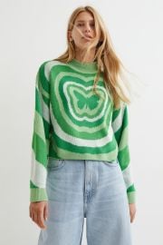 Jacquard-knit Sweater - Greenbutterfly - Ladies  HampM US at H&M