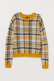 Jacquard-knit Sweater - Yellowblack - Ladies  HampM US at H&M