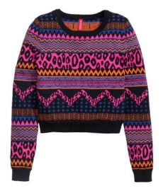 Jacquard-knit Sweater in Cerise at H&M