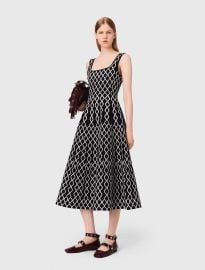 Jacquard knit midi dress Bicolor For Women at Maje