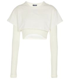 Jacquemus - Le Double cropped cotton top at Mytheresa