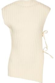 Jacquemus   Tie-side ribbed wool top at Net A Porter