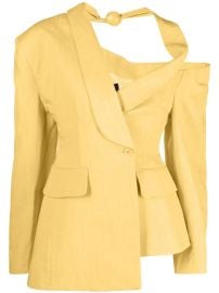 Jacquemus Baska Asymmetric Blazer Yellow at Farfetch