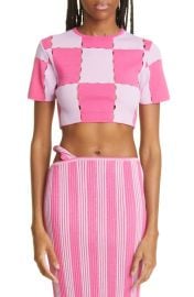 Jacquemus La Maille Gelato Stripe Crop Cotton Blend Sweater in Multi-Pink Size 4 Us at Nordstrom