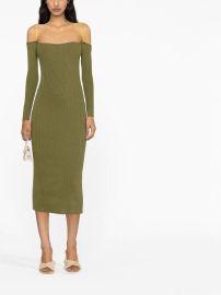 Jacquemus La Robe strap-detail ribbed-knit Midi Dress - at Farfetch