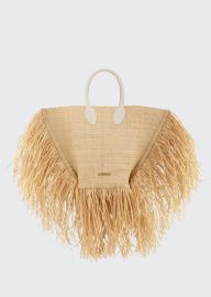 Jacquemus Le Baci Fringed Straw Tote Bag - at Bergdorf Goodman