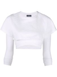 Jacquemus Le Double cropped layered T shirt at Farfetch