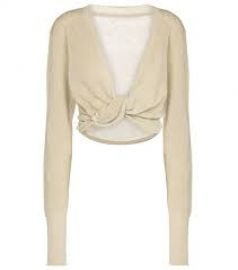 Jacquemus Le Gilet Noue Twisted Linen Blend Crop Cardigan at Nordstrom