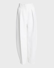 Jacquemus Le Pantalon Ovalo Pleated Wide-Leg Trousers at Neiman Marcus