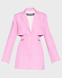 Jacquemus Pink Le Raphia La Robe Bari Minidress at Neiman Marcus