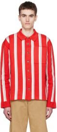 Jacquemus Red Le Chouchou La Chemise Maille Polo Cardigan at ssense