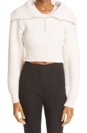 Jacquemus Risoul Merino Wool Layered Crop Sweater in Light Pink  at Nordstrom